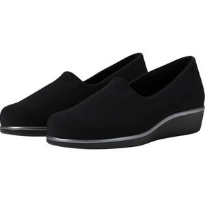 SAS Womens Bliss Slip-On Wedge Loafer US 11.5 M Black Leather Lined NIB
